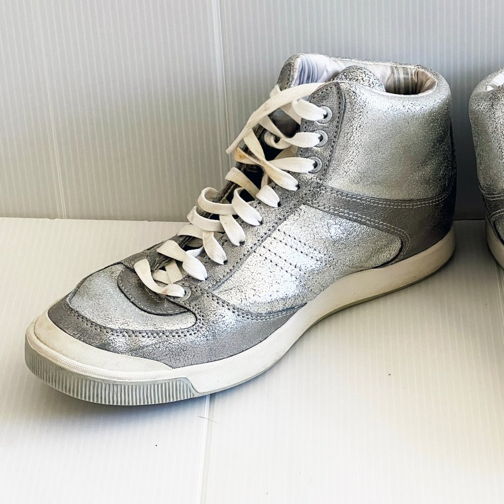 Diesel Liquid Space High Top Sneakers Silver Size 8